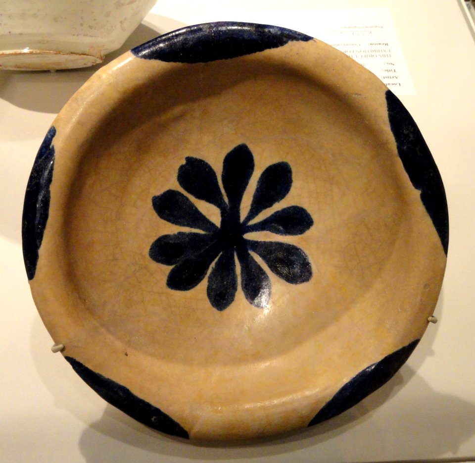 Bowl Decorated with Blue Flower and Scallops, early 9th century, Abbasid dynasty, Basra, Iraq - Sackler Museum - DSC02472
