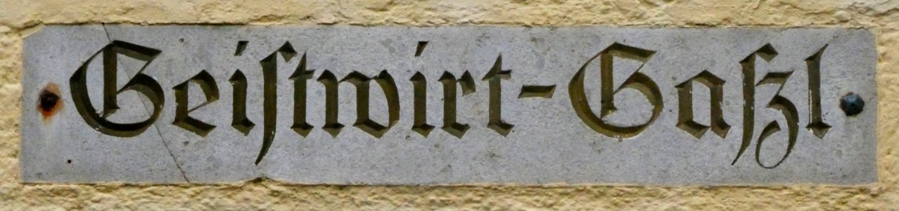 Burghausen, Geistwirt-Gaßl, Straßenschild, 1 photo