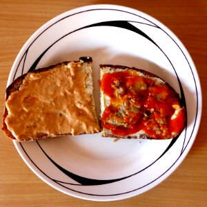 Buttered-bread-with-fish-and-spread