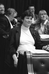 Zwangere Andrée van Es (PSP) in Tweede Kamer, Bestanddeelnr 934-2284