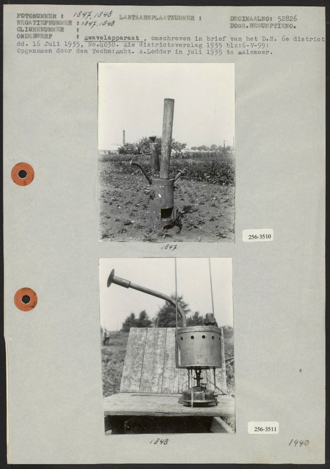 Zwavelapparaten, Bestanddeelnr 256-3510