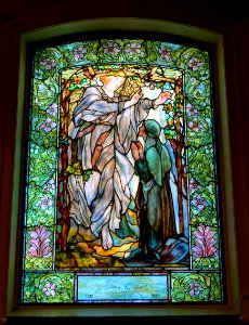 03 The Annunciation, Little Memorial Window, 1900, Tiffany Glass and Decorating Company - Arlington Street Church - Boston, Massachusetts - DSC06961