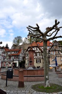 Zwingenberg, Marktplatz, Brunnen