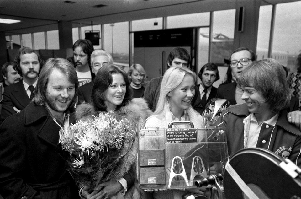 Zweedse popgroep ABBA in Nederland v.l.n.r. Benny, Anni-Frid, Agnetha en Bjorn , Bestanddeelnr 928-8962