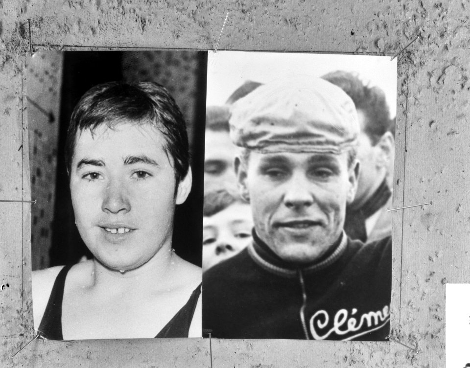 Zwemster Adrie Lasterie en wielrenner Cor Rutgers die op 3 november 1965 te Hilv, Bestanddeelnr 918-3935