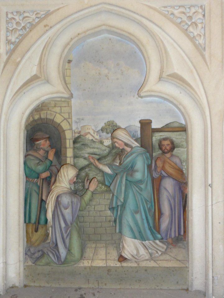 Église de Longeville-en-Barrois, relief autel de la Vierge, scène 1