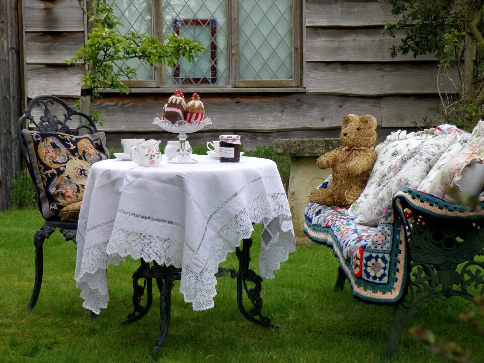 Tea party teddy bear table