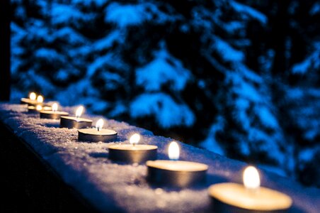 Lit winter evening