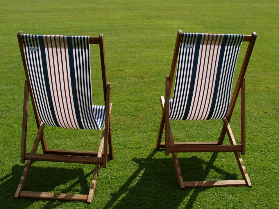 Deckchairs park summer