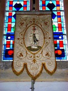 Zouafques (Pas-de-Calais, Fr) église Saint-Martin, bannière de procession (01)