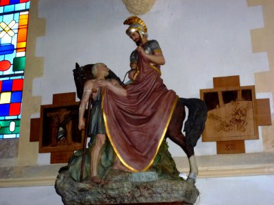 Zouafques (Pas-de-Calais, Fr) église Saint-Martin, statue Saint Martin
