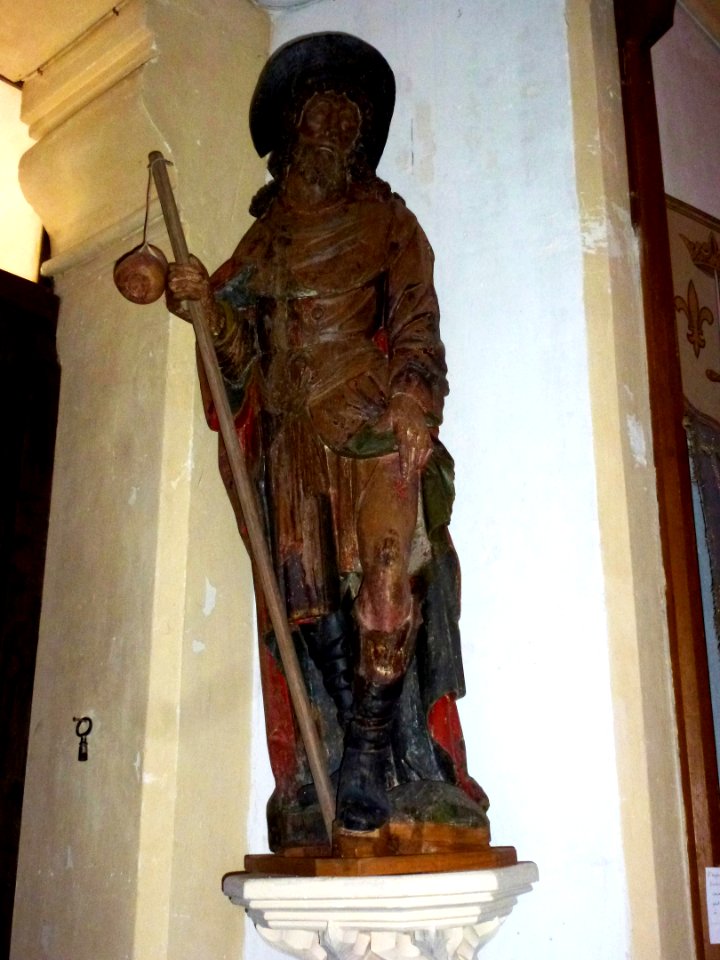 Zouafques (Pas-de-Calais, Fr) église Saint-Martin, statue Saint Roch