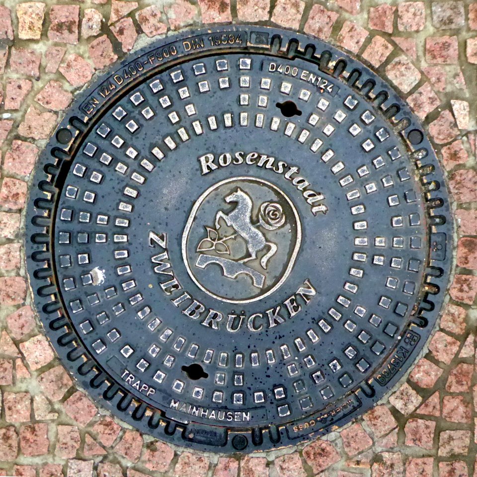 Zweibrücken, Mannlochdeckel Rosenstadt, 1