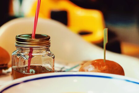 Jar glass burger photo