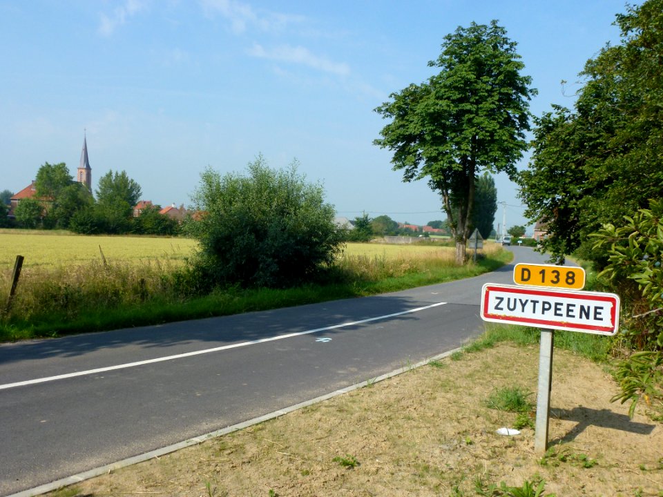 Zuydpeene (Nord, Fr) city limit sign