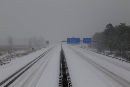 A9 from R1 bridge Ferch with snow 2021-02-07 11