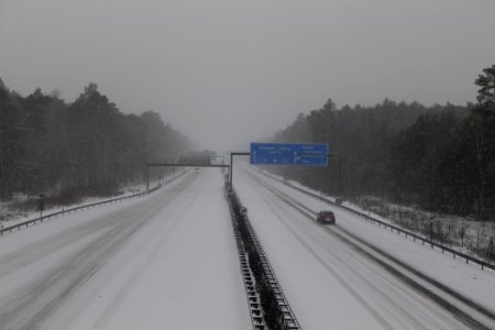 A9 from R1 bridge Ferch with snow 2021-02-07 07