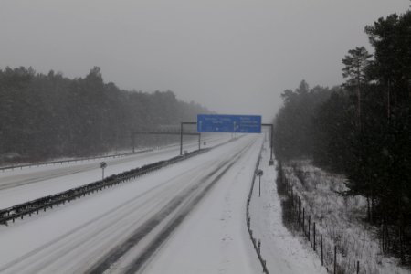A9 from R1 bridge Ferch with snow 2021-02-07 13
