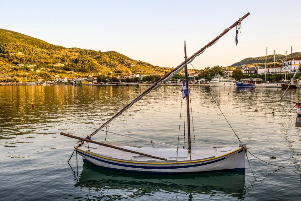 Summer port reflections