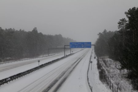 A9 from R1 bridge Ferch with snow 2021-02-07 12