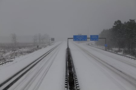 A9 from R1 bridge Ferch with snow 2021-02-07 10