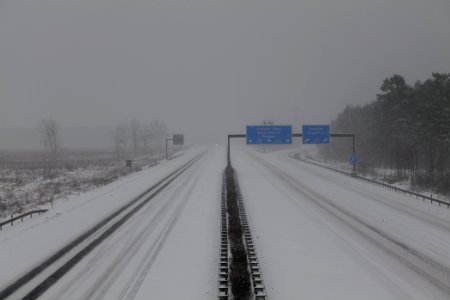A9 from R1 bridge Ferch with snow 2021-02-07 09
