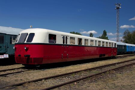 Retro railway steam locomotive photo