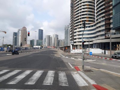 20200324 Begin road in Tel Aviv Yafo, view towards Ramat Gan photo