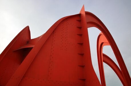 Sculpture red metal photo