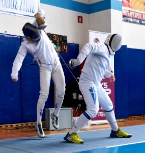 2nd Leonidas Pirgos Fencing Tournament. The fencers Vasileios Stantsios and Nikolaos Tsokas