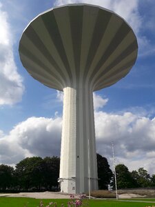 Mushroom-shaped water tower attraction photo
