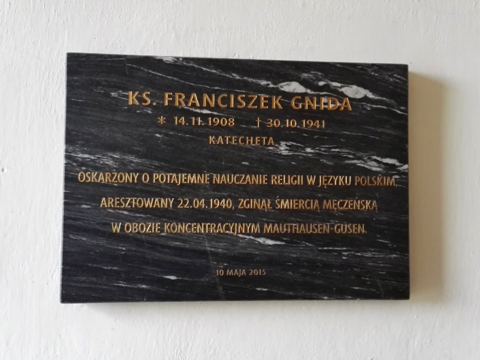 2019 Bystřice church Gnida plaque