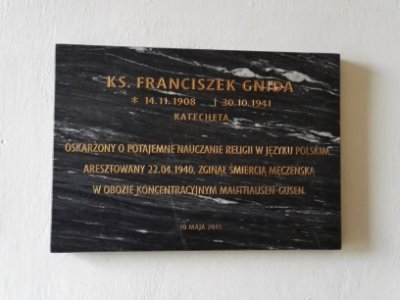 2019 Bystřice church Gnida plaque