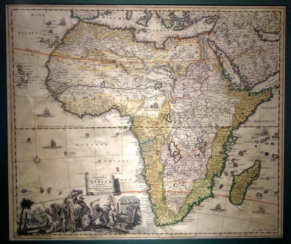 Accuratissima Totius Africae in Lucem Producta, by Jacob Sandrart, Nurnberg, 1702, engraved by Johann Baptist Homann Sr. and Frederick de Wit - Maps of Africa - Robert C. Williams Paper Museum - DSC00605