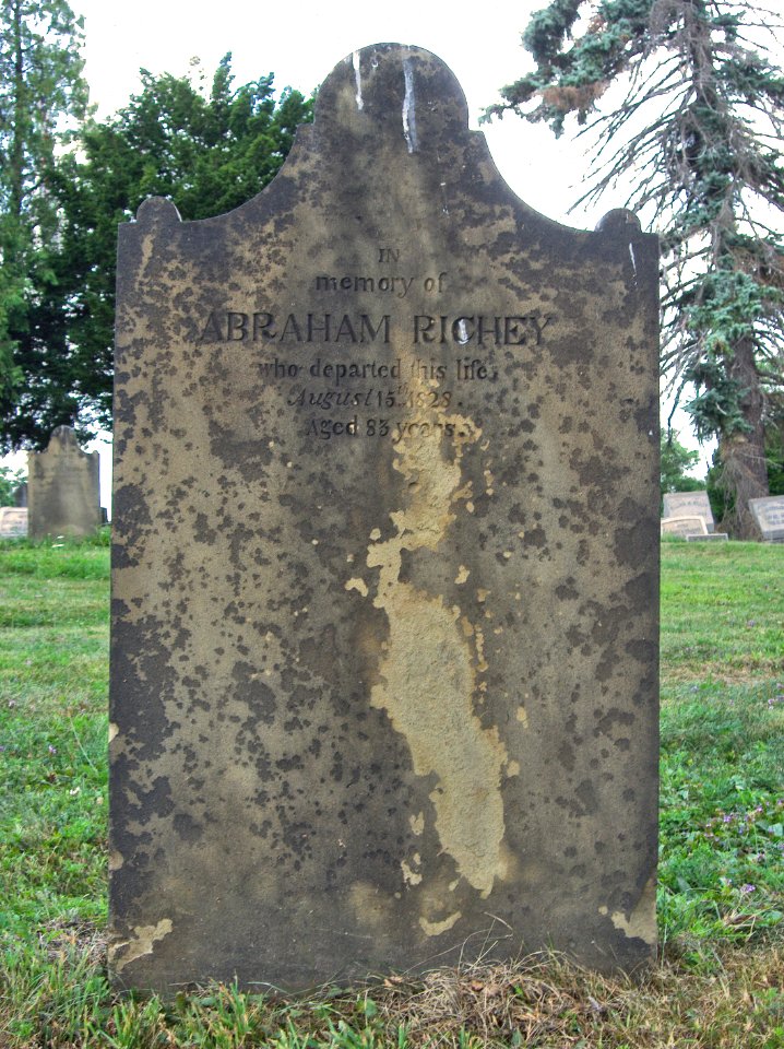 Abraham Richey Tombstone, Hiland Cemetery, 2015-08-17, 01