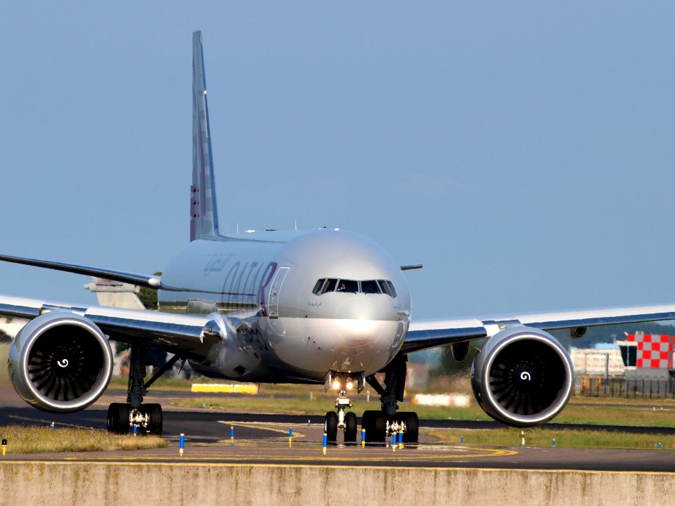 A7-BFE Qatar Airways Cargo Boeing 777-FDZ - cn 39644 taxiing 18july2013 pic-001