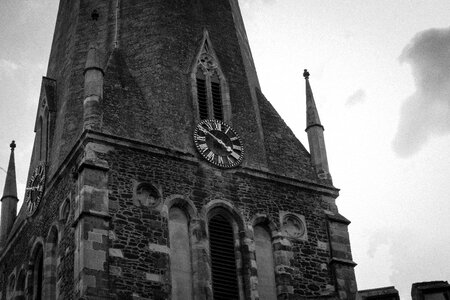 Clock face old church graveyard photo