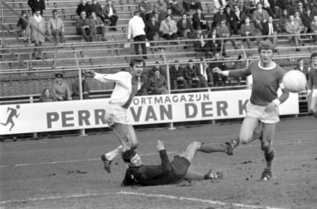 Ajax tegen Schalke 04 (vriendschappelijke wedstrijd) Danielson (links) in aktie, Bestanddeelnr 922-2247