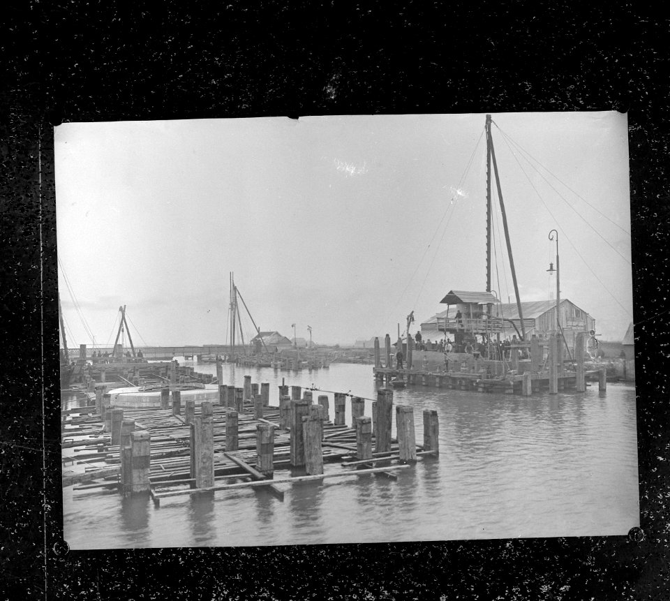 9x12 Caissonarbeid (fundering bruggen te Sluiskil), Bestanddeelnr 256-0248