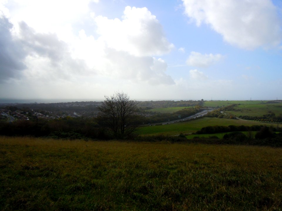 A27 Brighton Bypass seen from South Downs above Hangleton (October 2017) (3)