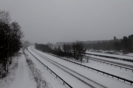A10 from R1 bridge Ferch with snow 2021-02-07 16