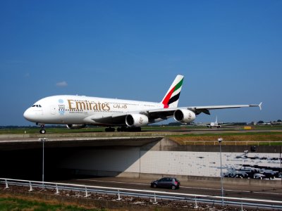 A6-EEC Emirates Airbus A380-861 - cn 110 at Schiphol (Amsterdam Airport) pic11 photo