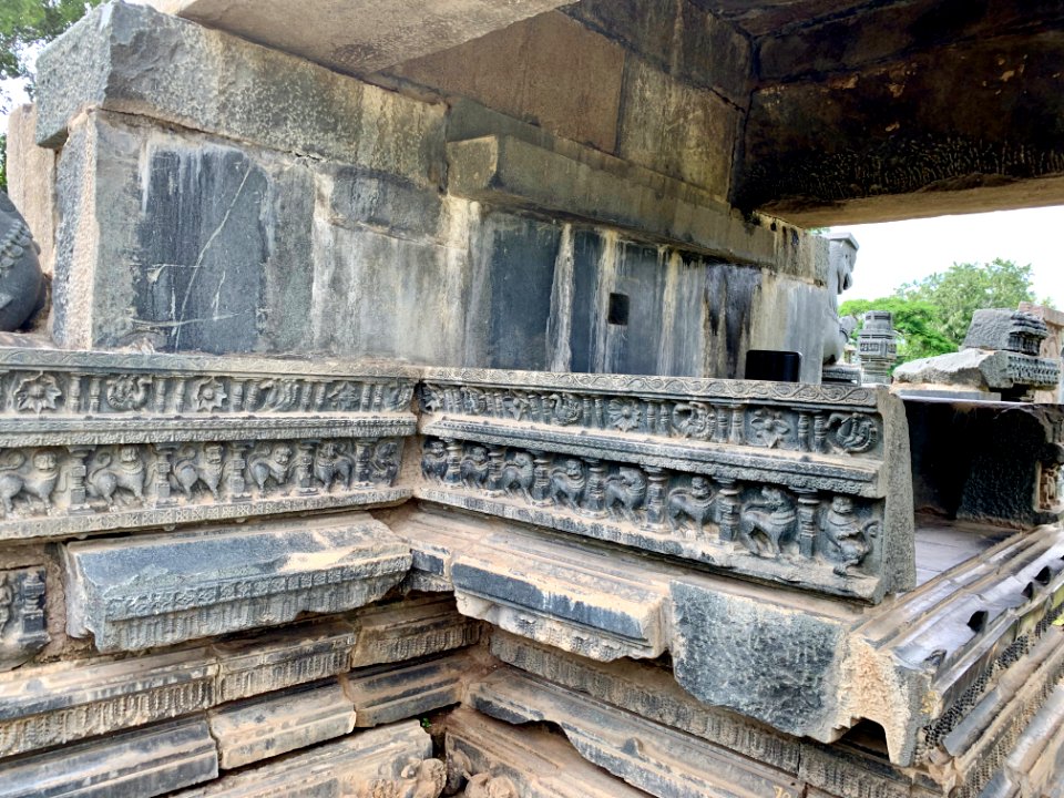 A display of Hindu and Jain temple ruins, Warangal Fort Park and Museum, Telangana, India - 23