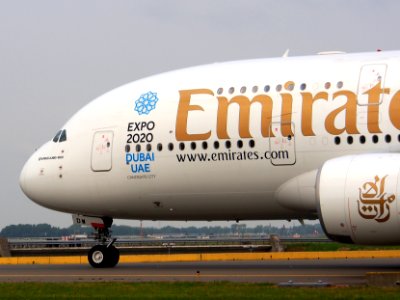 A6-EDW Emirates Airbus A380-861 - cn 103 taxiing 14july2013 pic-006 photo