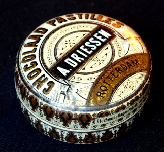A Driessen chocolaad pastilles, rond blikje, foto 3