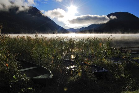 Fog boats ground fog photo