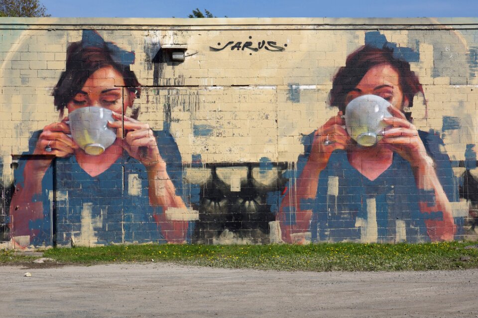 Urban graffiti street art building