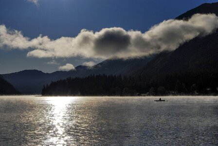 Fog boat ground fog photo