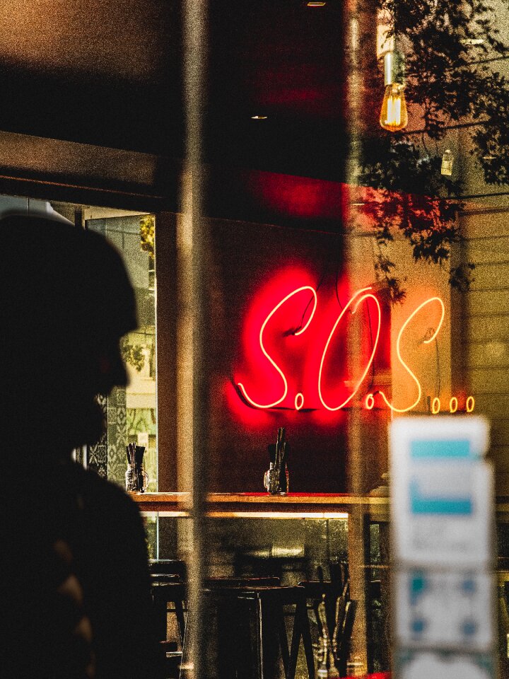 Neon lights restaurant