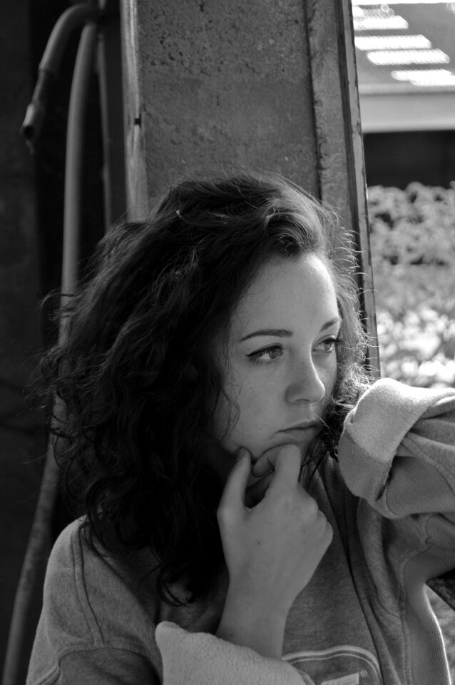 Portrait black and white street art